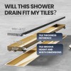 LISEEGO Linear Shower Drain 36 Inch Gold, Shower Drain with