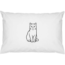 Azeeda 2 x 'Alert British Shorthair Cat' Cotton Pillow Cases (PW00044321)