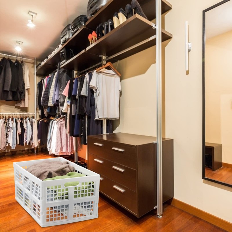 Asking 2-Pack 42 L Stackable Collapsible Crate, Plastic Folding Storage