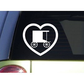EZ-STIK Horse Buggy Heart Sticker *I842* 6 inch Decal