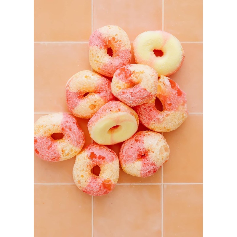 Sarah's Candy Factory Freeze-Dried Peach Rings Candy - Crunchy &