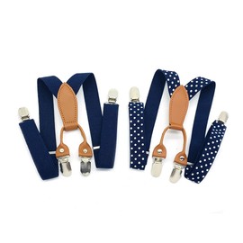 Anshili Pack of 2 Children's Braces 4 Clips Y-Shape – 2.5 cm Wide, F