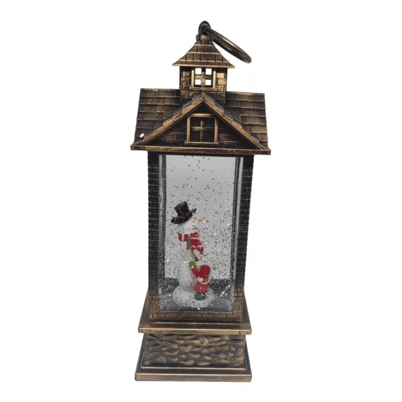 Snow Water Farol Navideño Muñeco Nieve Luz Led Musical Adornos