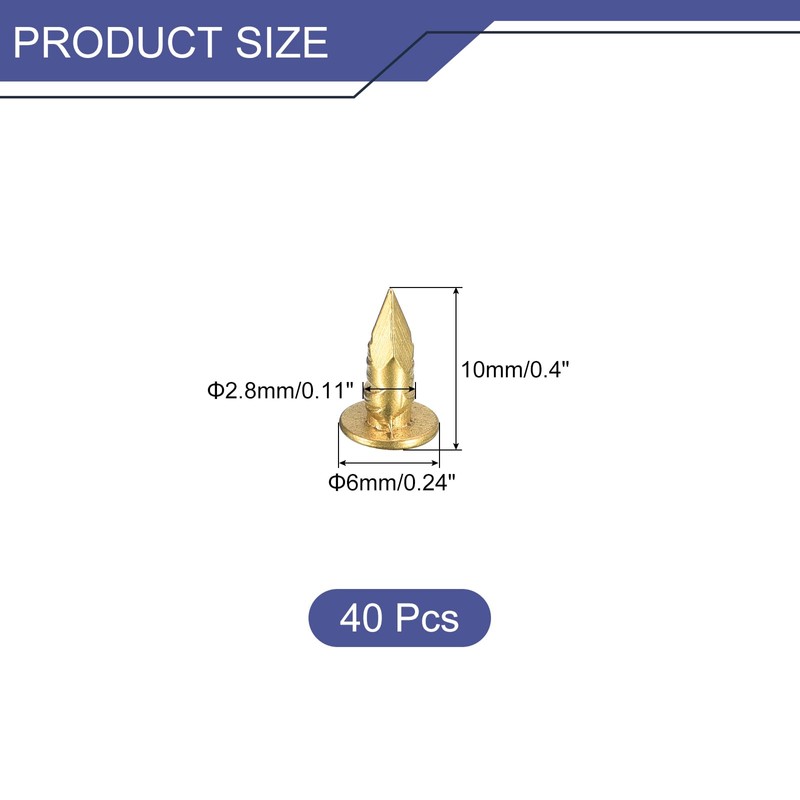 QUARKZMAN Pack of 40 Brass Nails 2.8 mm x 10