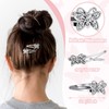 12 pinzas de mariposa para el cabello plateadas con diamantes