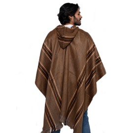 Alpaca Land Handmade Ecuadorean Alpaca LIGHT Wool Ponchos (Brown Tumbaco)