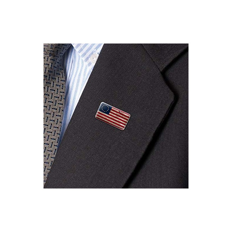 Rustic Betsy Ross 1776 Distressed Flag Rectangle Lapel Pin Tie