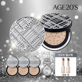 Age 20's xAGE20S 3D Touch High Cover Cushion Black Label Edition 2 main products + Refill / 에이지투웨니스 xAGE20S 3D 터치 하이 커버 쿠션 블랙라벨 에디션 본품 2개+리