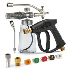 Foam Cannon For Pressure Washer Gun With Dual Connector, Car Wash Foam Gun Accessory, Garden Carwash Dual Purpose Switch High Pressure Foam Canon, Soap Sprayer Cleaning Kit, Power Washer Spray Nozzles