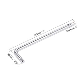 sourcing map 1/4" Drive Socket Breaker L Shape Extension Bar Wrench, CR-V