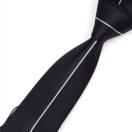 Manoble Men's Necktie Black 2.36 Inches Slim Tie + Gift Box