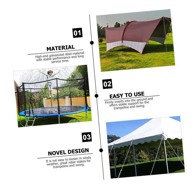 BIUDECO Heavy Duty Ground Stakes with for Trampoline and Swing