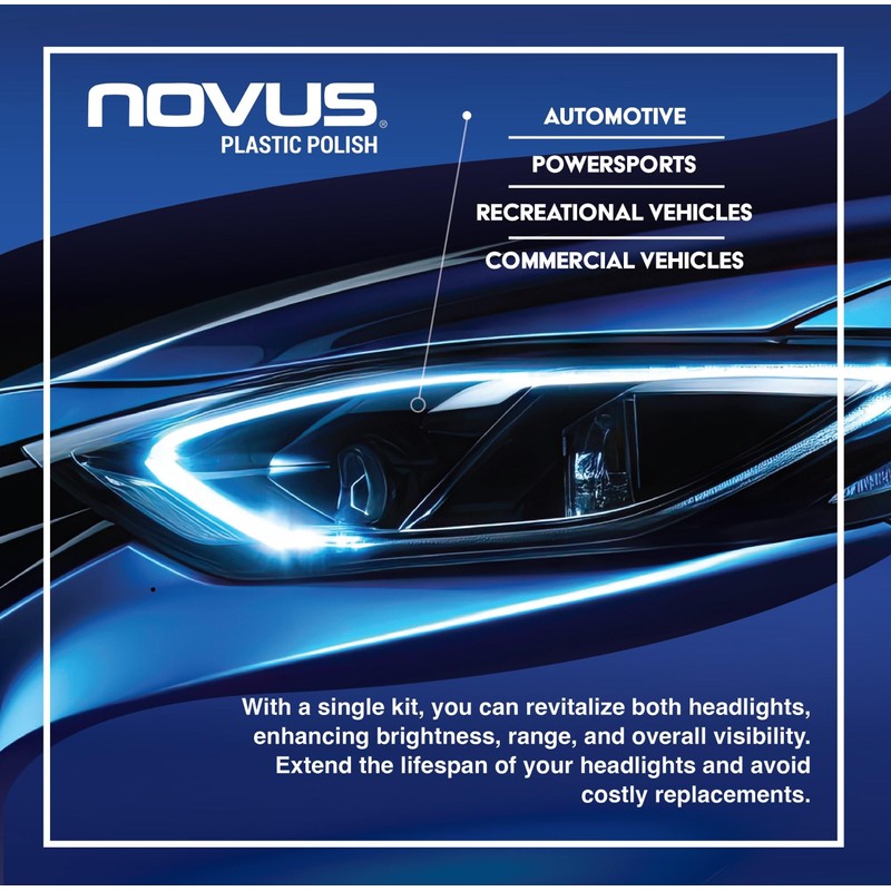 NOVUS Clear in Five Headlight Restoration Kit, 2 Ounce 1,