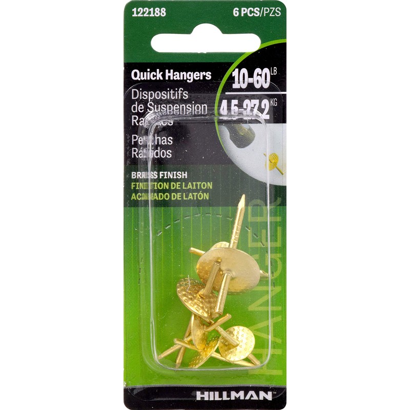 The Hillman Group 122188 Assorted Quick Hangers, Brass