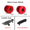 TONLOOEEL 60mm Cruiser Wheels 80A Contains ABEC-9 Bearings and Spacers,Skateboard