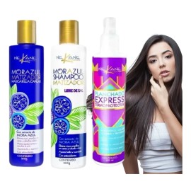 Shampoo + Mascarilla Mora Matizadora + Termoprotector Nekane
