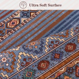 Mightree 4x6 Non-Slip Washable Area Rugs - Colorful Striped Rug, Bohemian Style Indoor Rugs, Perfect for Living Room, Bedroom, Dinning Room