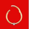 Generisch Piercing Clicker Ring Real 750 Yellow Gold with Real