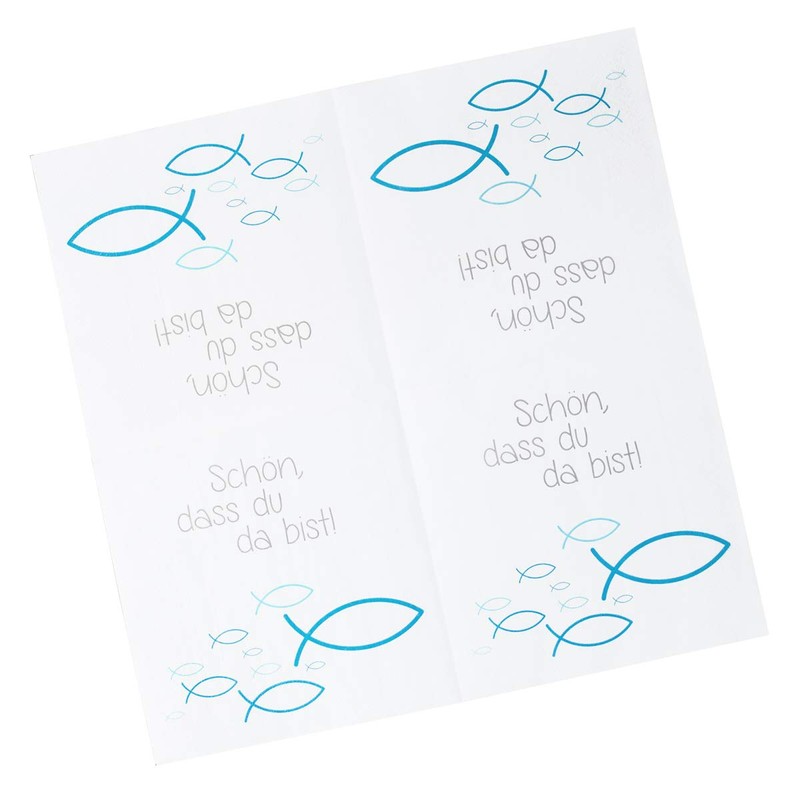 20 Serviettes Fish Ichthys 'Schön, dass du da bist!' 33