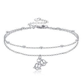 URONE Lily of the Valley Bracelet 925 Sterling Silver Layered Bracelet Lily of the Valley Jewelry for Women