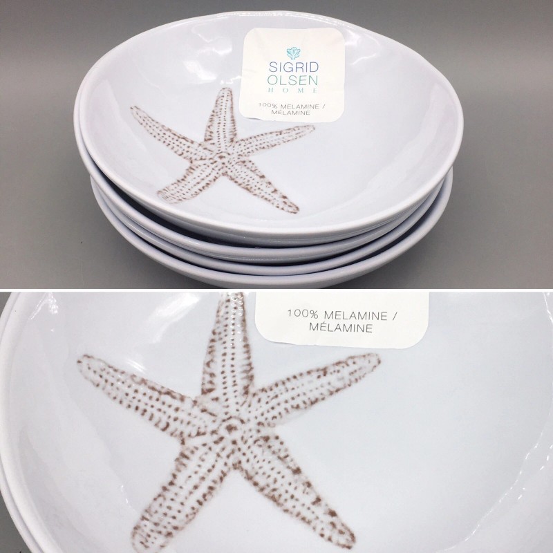 Sigrid Olsen 4 SIGRID OLSEN Starfish Melamine Salad Bowl Set
