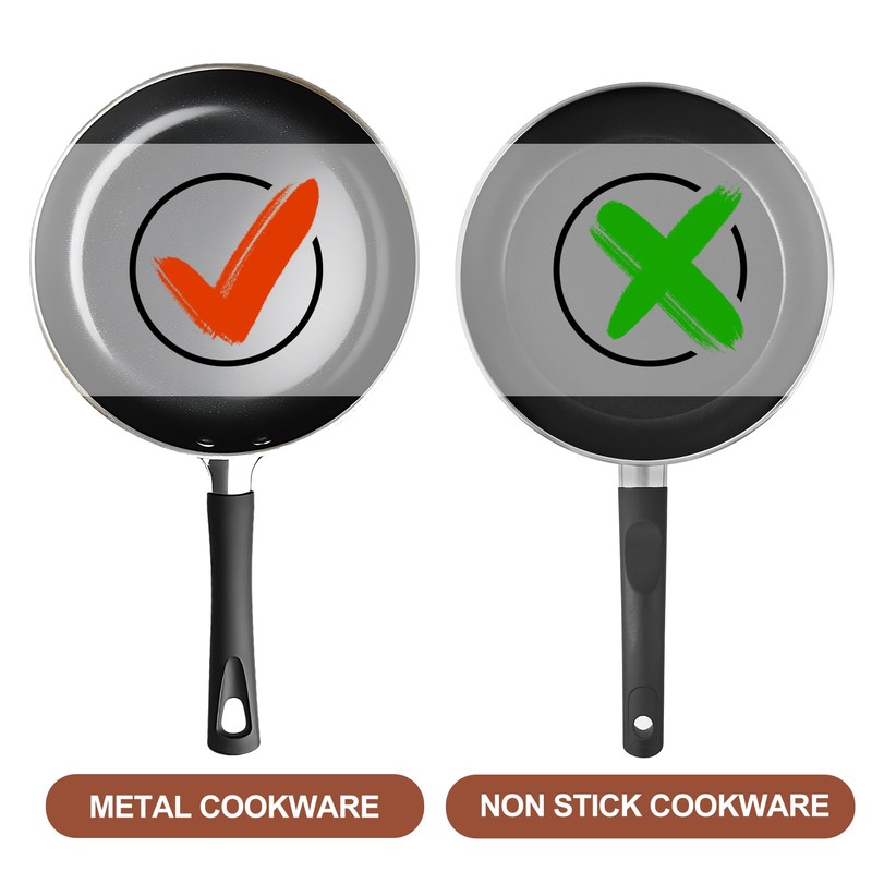 304 Stainless Steel Cooking Utensils Set, 10pcs Long Metal Kitchen