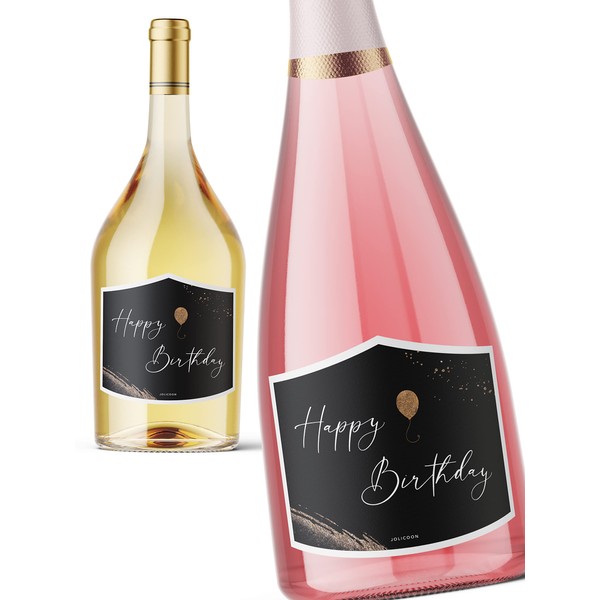 JoliCoon Happy Birthday Bottle Label 9.3 x 7.8 cm Happy