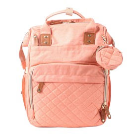 Pink Diaper Bag Backpack Multi Compartment Waterproof Large Capacity Travel Bottle Nappy Bag for Mother