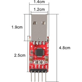 DUBEUYEW 2102 Module USB to TTL 5PIN Serial Converter Adapter Module Downloader for UART STC 3.3V and 5V with Jumper Wires