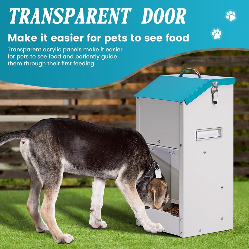 HHNIULI Galvanized Gravity Automatic Dog Feeder with A Stainless Steel
