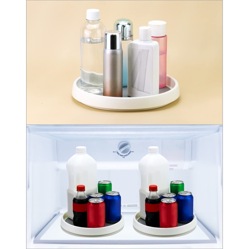 QWORK® 2 Pack Turntable Cupboard Organizer, Rotatable Organiser, seasoning organizer,