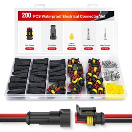 Nilight 200PCS 2 Pin Electrical Connector ‎Plug Male Female Terminal Wire Waterproof Connectors 2 Way Automotive Connect Set for Car Truck Motorcycle Marine Boat 20 Sets