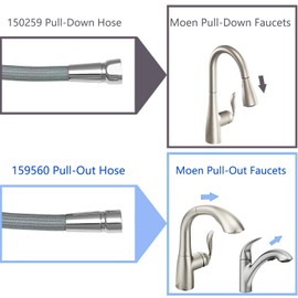 150259 Pull Down Hose Kit Compatible W/Moen Kitchen Faucet, Pull Down Kitchen Faucet Replacement Part 187108