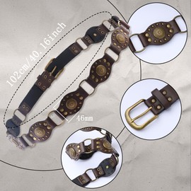 JJDreams Retro Belt Ladies with Buckle Punk PU Leather Belt Belt y2k Ladies Belt Wide Fashion Jeans Belt,Brown