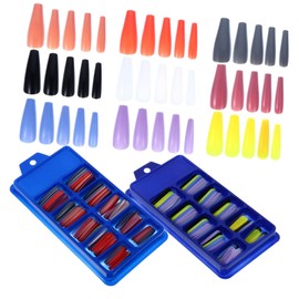 minkissy 4 Boxes Wearing Nail Clippers Nails Tips Practice Artificial Fingernail Tips Nail Decor Press on False Nail Art Tip Nail Art Supplies Extension Glue Nail Gel Manicure Abs