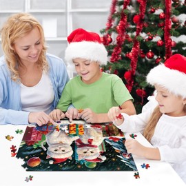 500 Pieces Jigsaw Puzzles for Adults and Teens and Kids Family Happy Gift Christmas Cats Toys