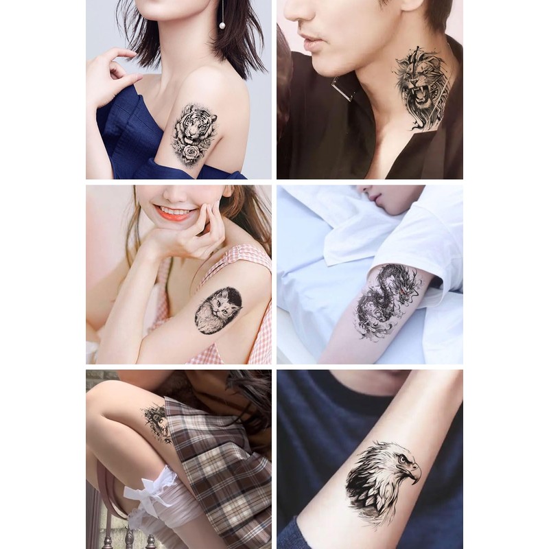 WST-P-30 Japanese Pattern Tattoo Stickers, Set of 30 Stickers, Waterproof,