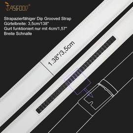 JasGood Men's 35 mm Strap and 40 mm Automatic Ratchet Buckle, 05-white