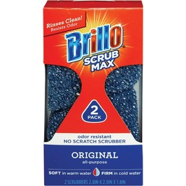 Brillo Scrub Max Heat Activated Sponges, Strong & Long Lasting, Innovative Technology, 2 Count (2 Count (Pack of 1), All Purpose)