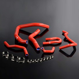 PIT66 Silicone Radiator Hose Kit,Compatible with 92-00 Honda Civic Type-R Ek Eg B16a B18c B20b Red with Clamps