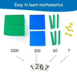 stochastic box Foam Base Ten Set for Math 146 PCS Place Value Blocks,Counting Cubes for Kids Math,Base 10 Math Manipulatives for Early Counting Math Toy in School or Home