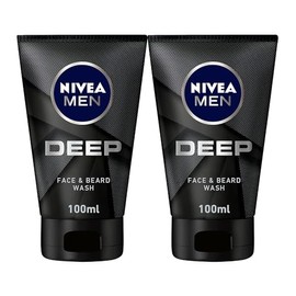 NIVEA- Jabón limpiador profundo para rostro y barba Nivea Men, 100 ml (3,3 onzas) (paquete de 2)
