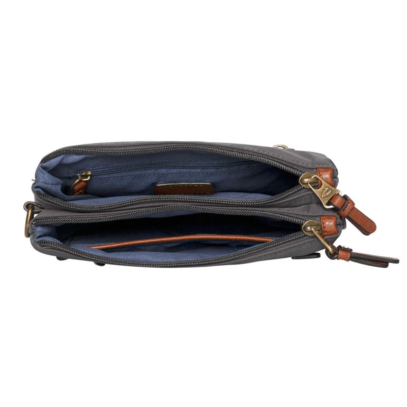 camel active Bari Damen Umhängetasche Crossbody Bag Klein Grau