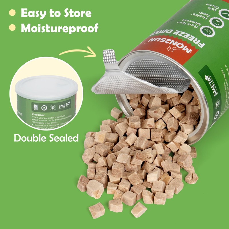 MON2SUN Freeze Dried Duck Cat and Dog Treats, Single Ingredient