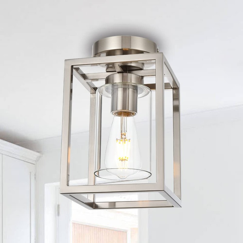 VINLUZ 1 Light Classic Semi Flush Mount Ceiling Light in