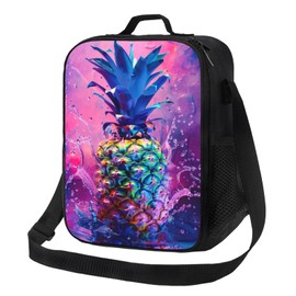 Lunch Bag Women Men Pineapple Lunch Box Lunch Tote Bag Portable With Adjustable Shoulder Strap Insulated Cooler for Work Offices Camping Picnic Beach Hiking
