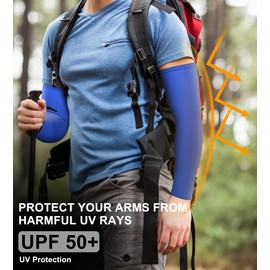 YBVABE 2Pairs Arm Sleeves for Men and Women - Cooling Arm Cover Sleeves UV Protection, Breathable Sports Compression Sleeves Stay Cool and Comfortable during Outdoor