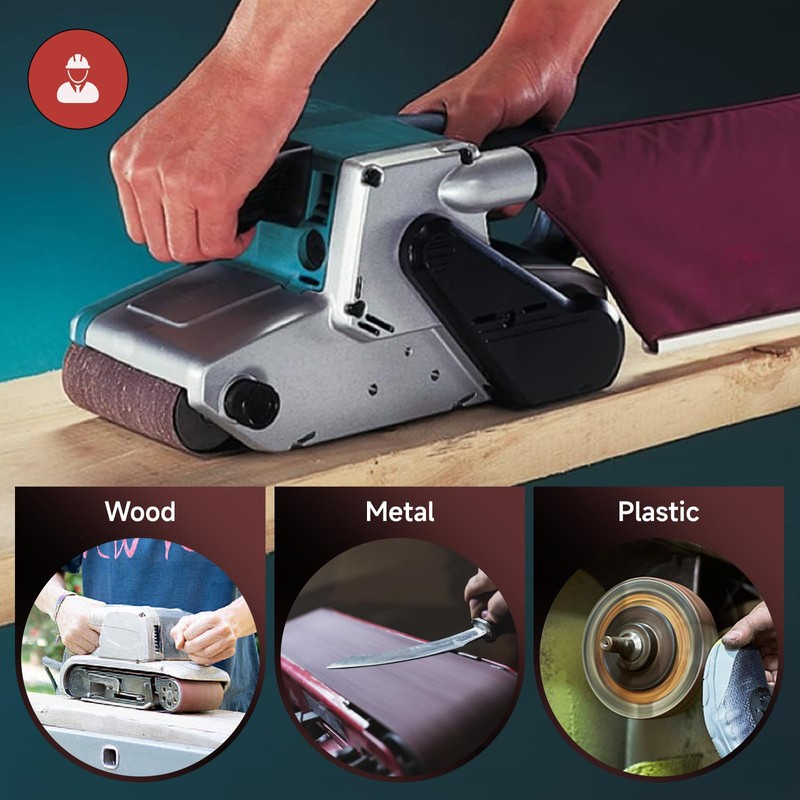 STEBRUAM Pack of 12 Sanding Belts 100 x 610 Grit