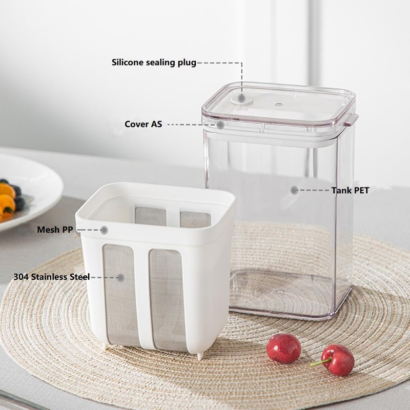 ETOFIXEE Greek Yoghurt Strainer, Yoghurt Strainer with Lid, 1100 ml