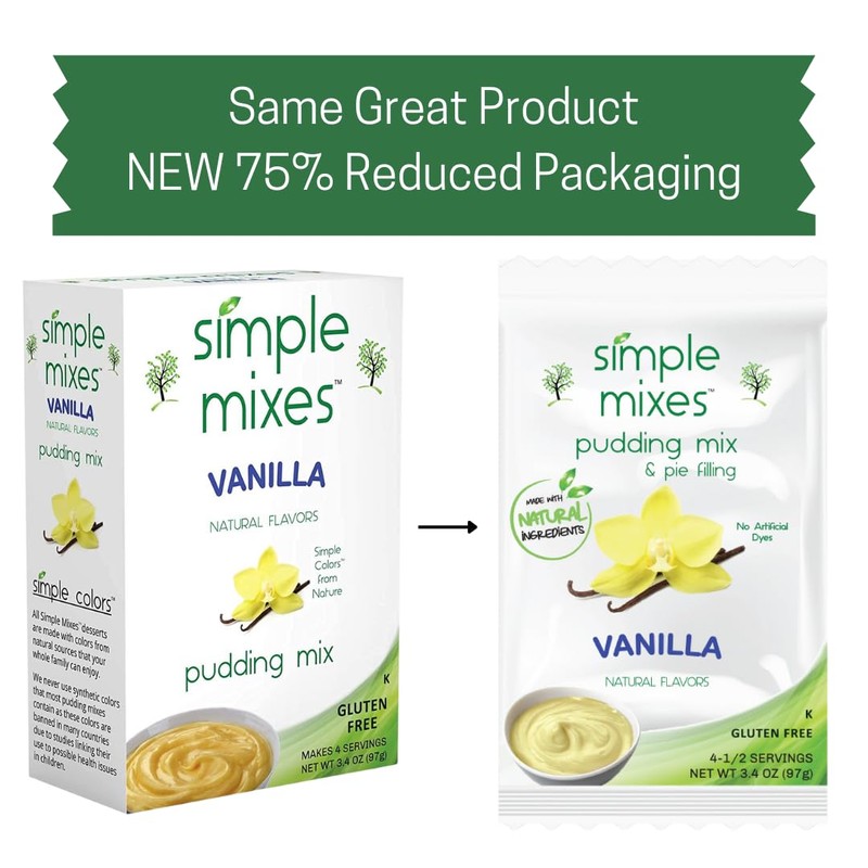 Simple Mixes Natural Instant Pudding Mix Variety Pack - Vanilla,